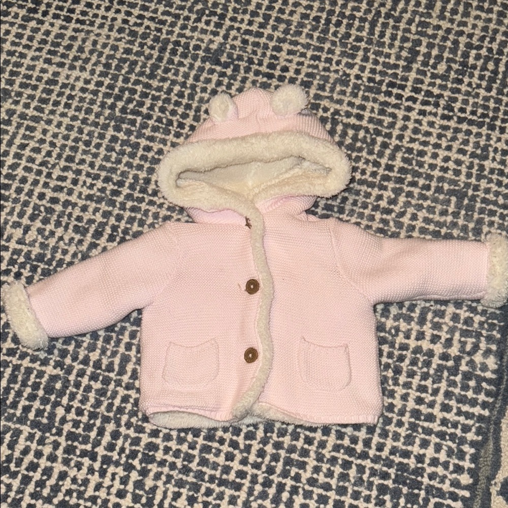 Pink Baby Hooded Jacket with Bear Ears